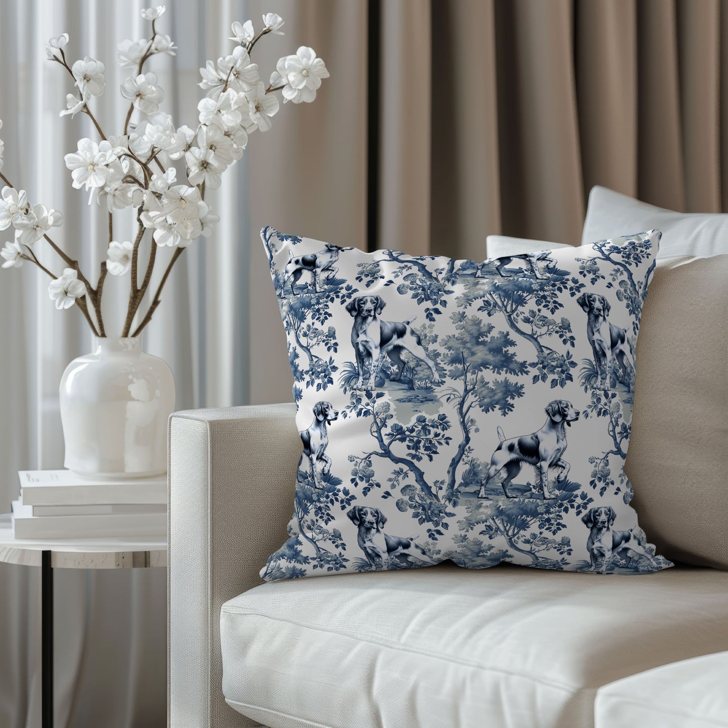 Brittany Spaniel Pillow Cover - Toile