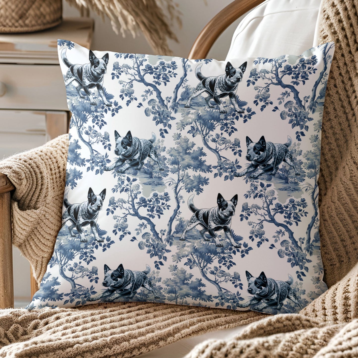 Cattle Dog Pillow Cover - Toile