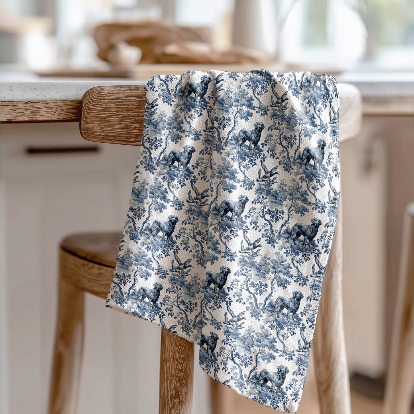 Chesapeak Bay Retriever Cotton Tea Towels -Toile Pattern