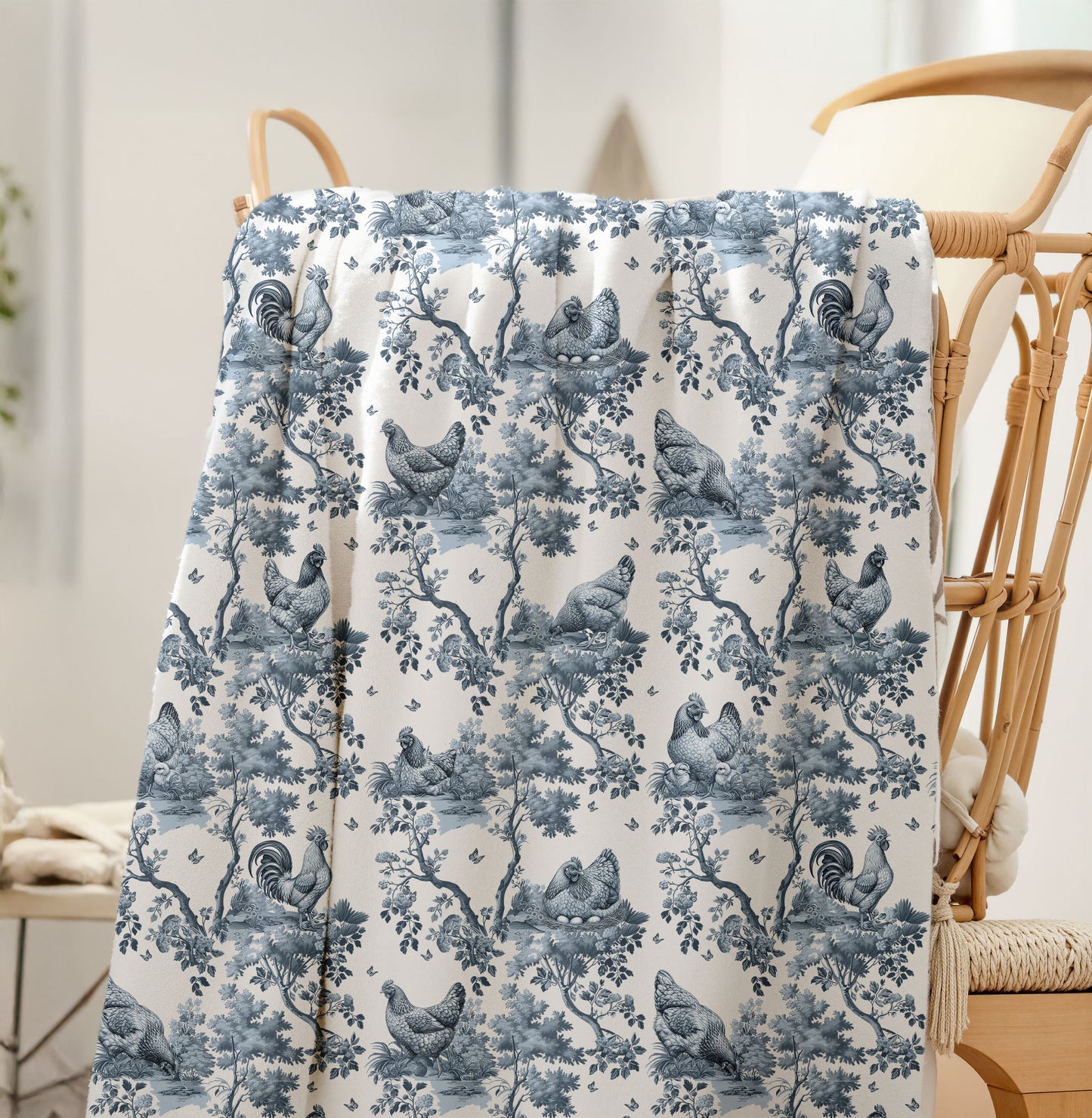 Chicken Blanket - Toile Pattern