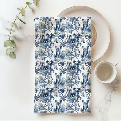 Chinese Crested Cotton Tea Towels - Toile Pattern