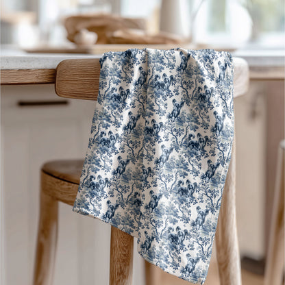 Chinese Crested Cotton Tea Towels - Toile Pattern