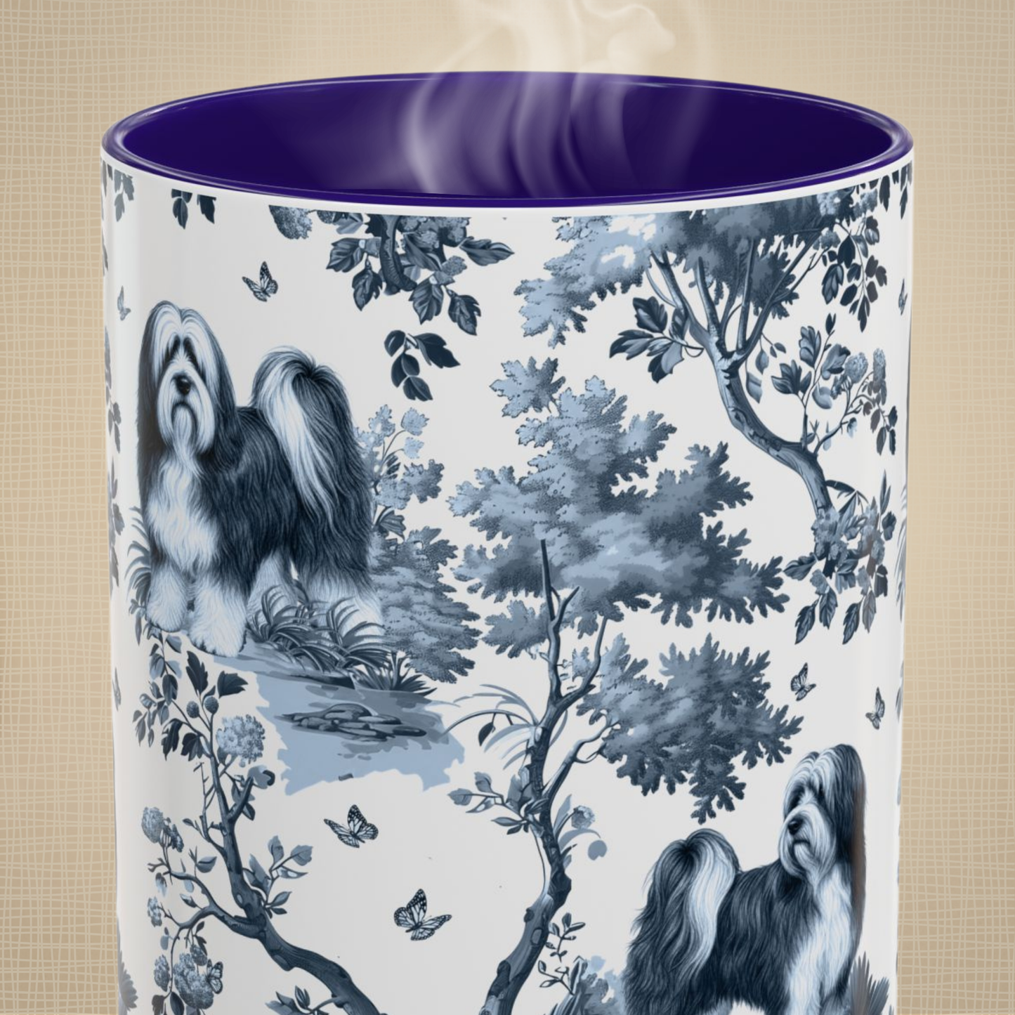 Tibetan Terrier Mug - Toile Pattern