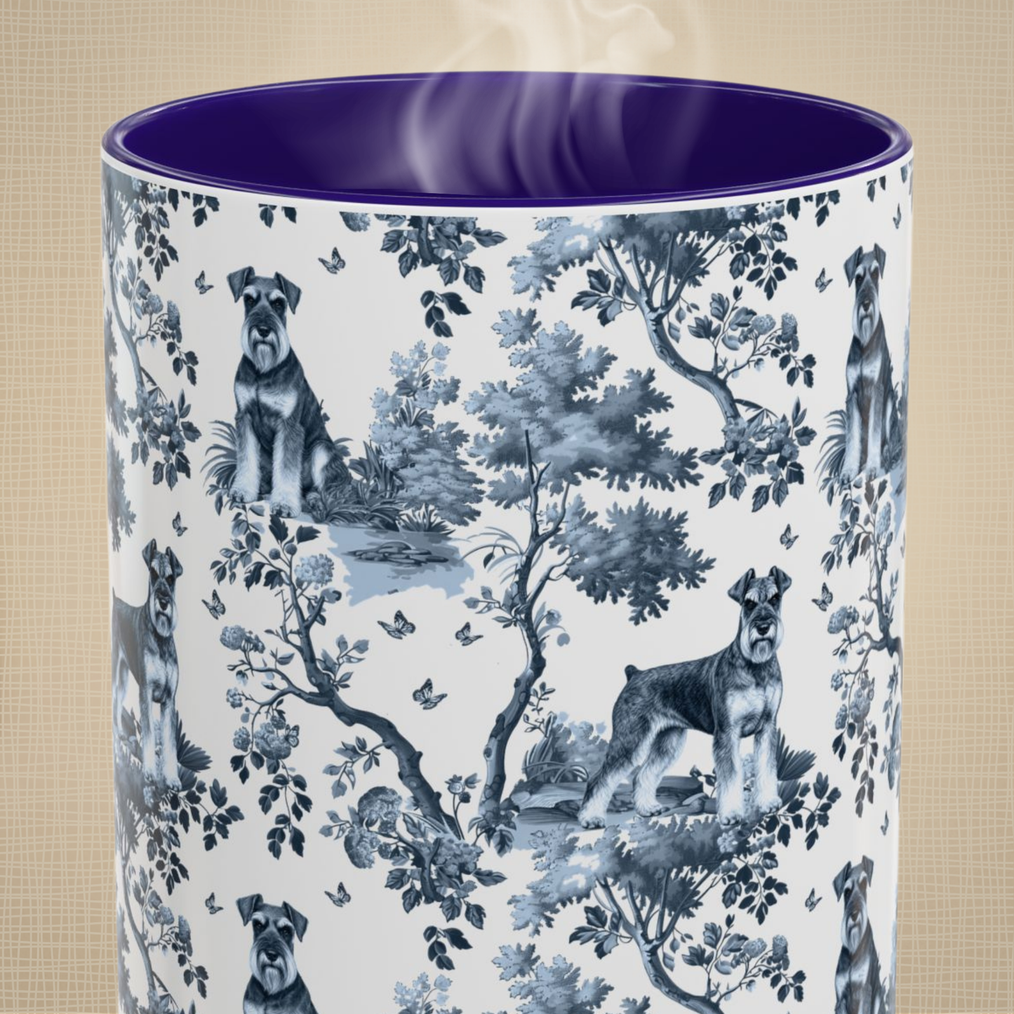 Standard Schnauzer (Drop Ear) Mug - Toile Pattern
