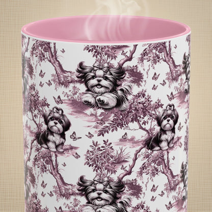 Shih Tzu Mug - Pink Toile