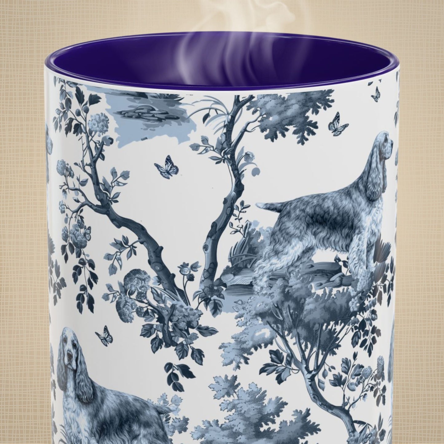 English Cocker Spaniel Mug - Toile Pattern