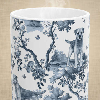 Border Terrier Mug - Toile Pattern