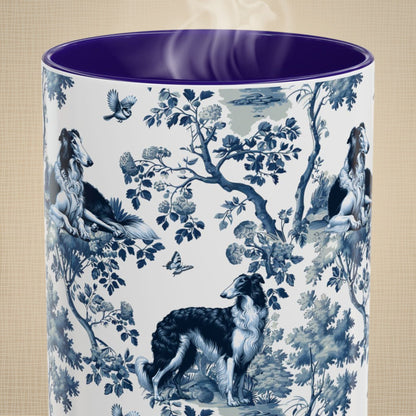 Borzoi Mug - Toile Pattern