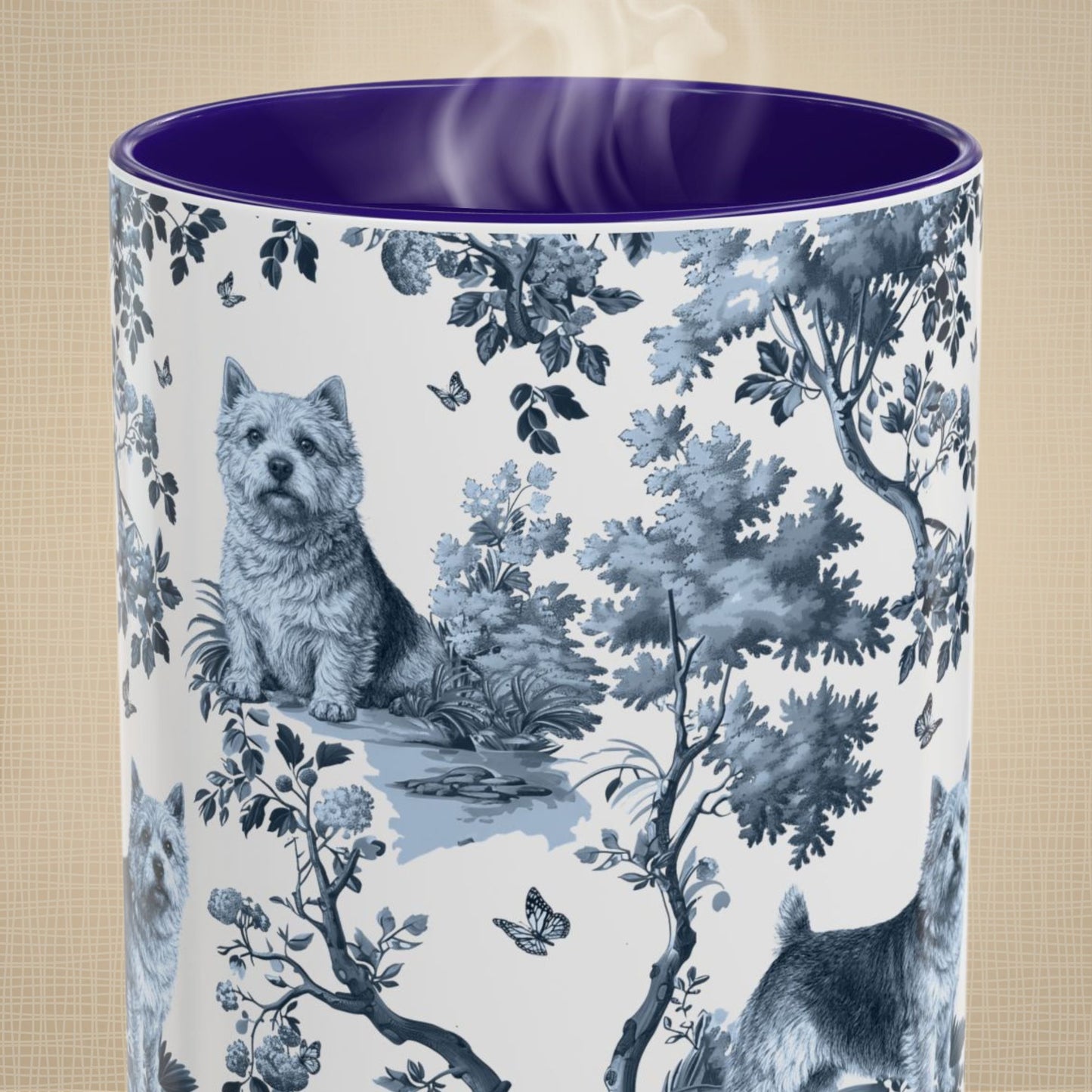Norwich Terrier Mug - Toile Pattern