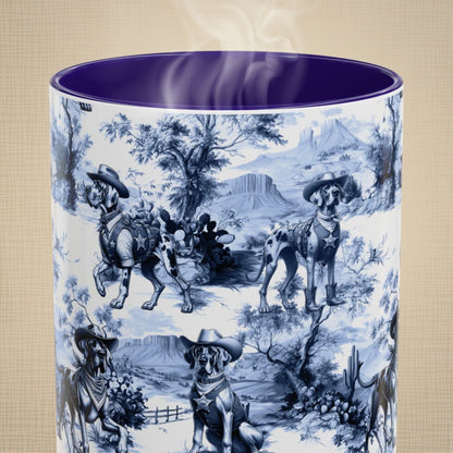Great Dane Toile Mug - Western Cowboy