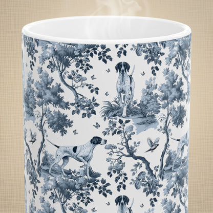 English Pointer Mug - Blue Toile Pattern