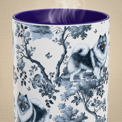 Keeshond Mug - Toile Pattern