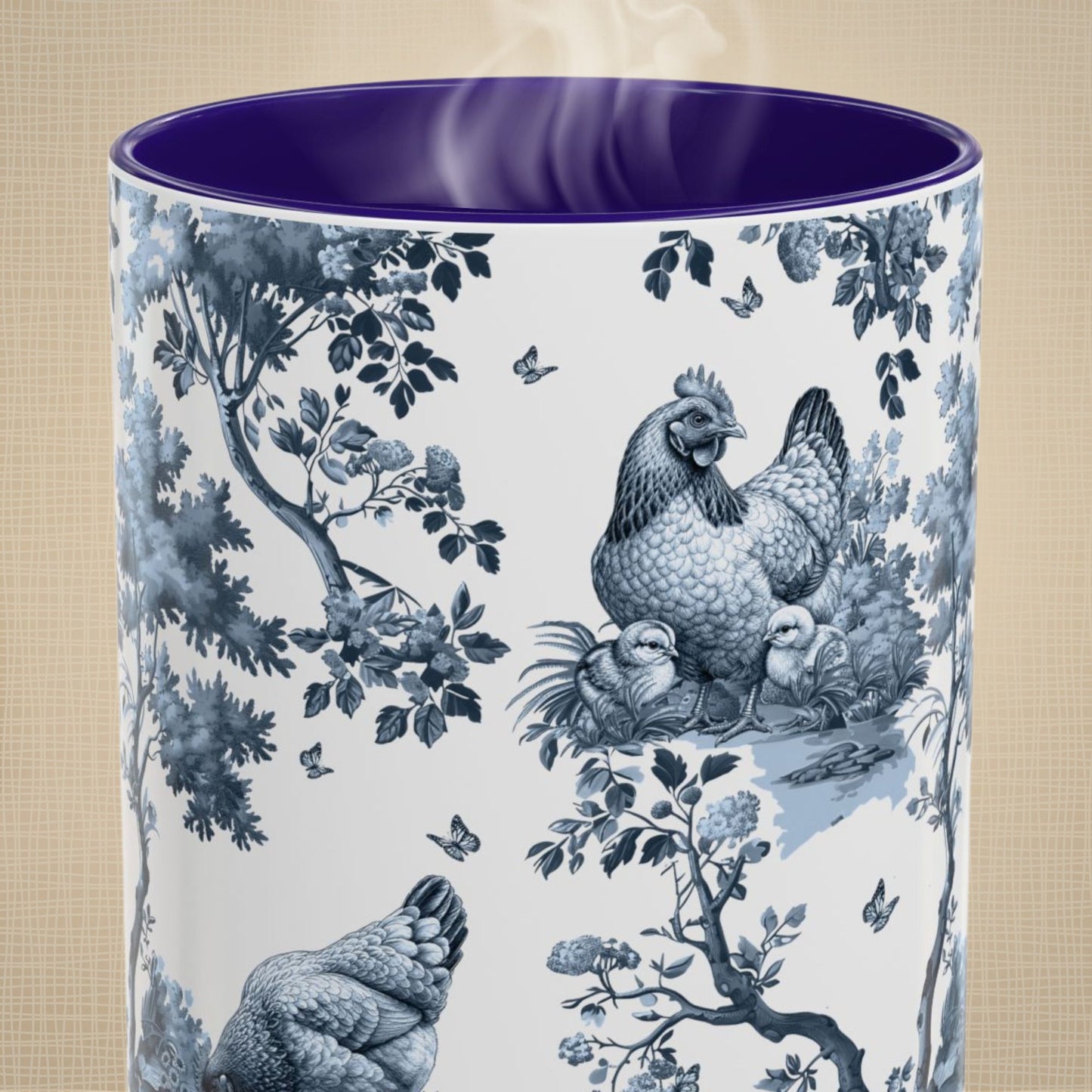 Chicken V2 Mug - Toile Pattern