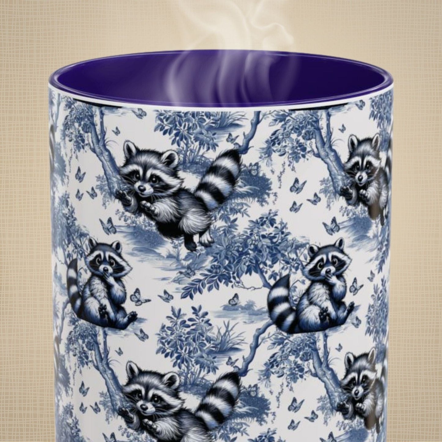 Raccoon Toile Mug
