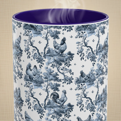 Chicken Mug - Toile Pattern