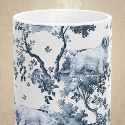 Clumber Spaniel Mug - Toile Pattern