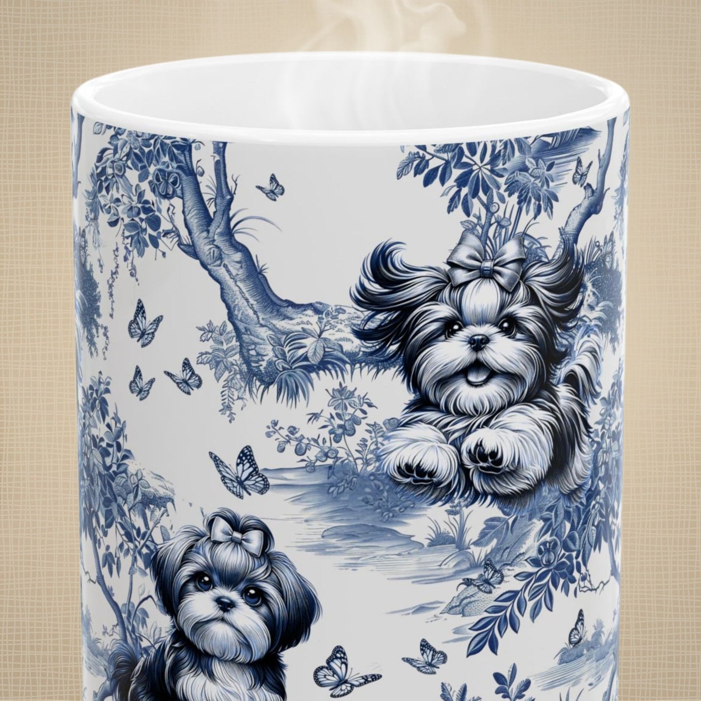 Shih Tzu Mug - Toile Pattern