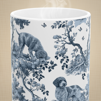 Lagotto Romagnolo Mug - Blue Toile Pattern