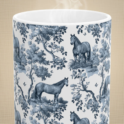 Quarter Horse Mug - Blue Toile Pattern