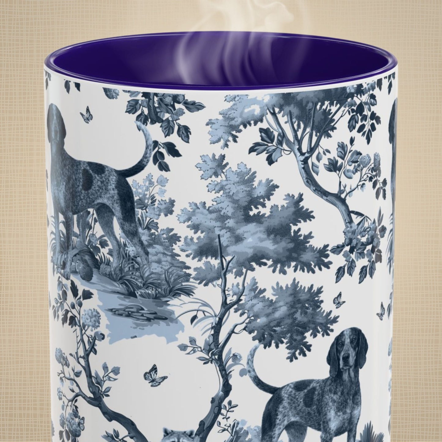 Bluetick Coonhound Mug - Toile Pattern