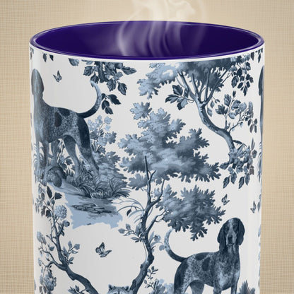 Bluetick Coonhound Mug - Toile Pattern