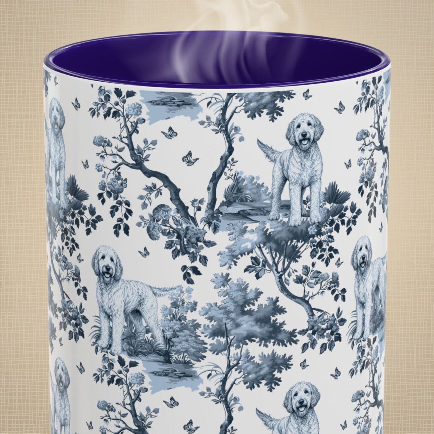 Labradoodle Mug - Toile Pattern