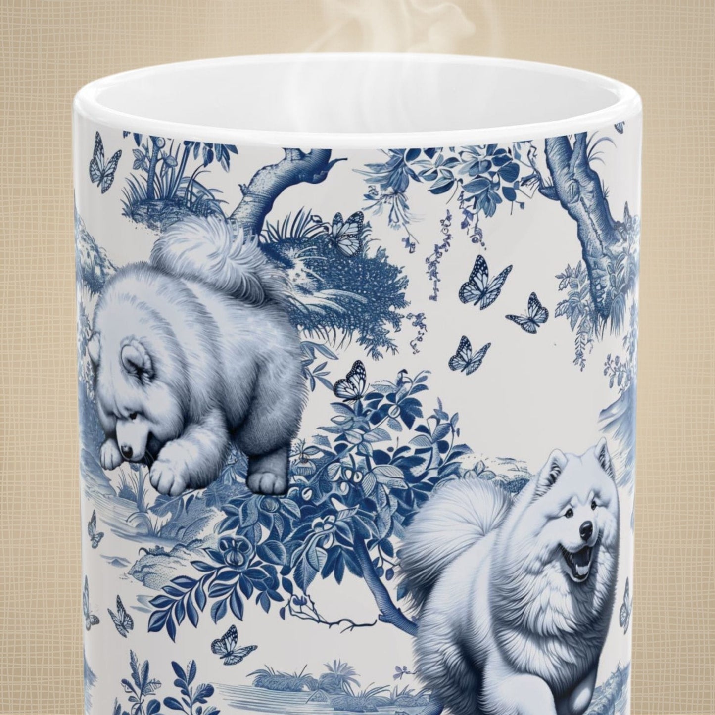 Samoyed Mug - Toile Pattern