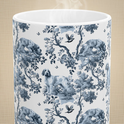 Spinone Italiano Mug - Blue Toile Pattern