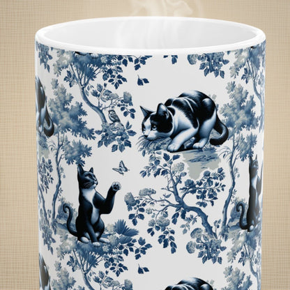 Tuxedo Cat Mug Toile