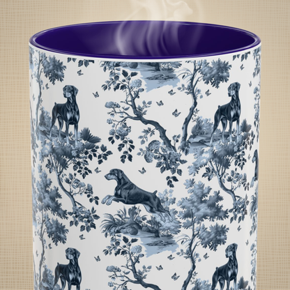 Doberman (Drop Ear) Mug - Toile Pattern