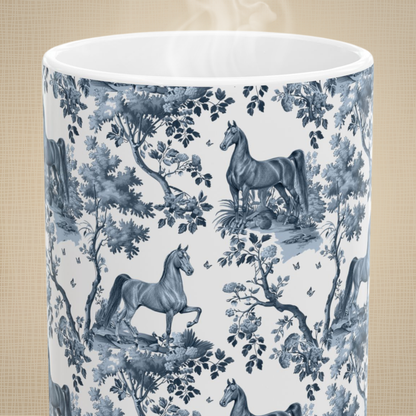 Saddlebred Horse Mug - Blue Toile Pattern