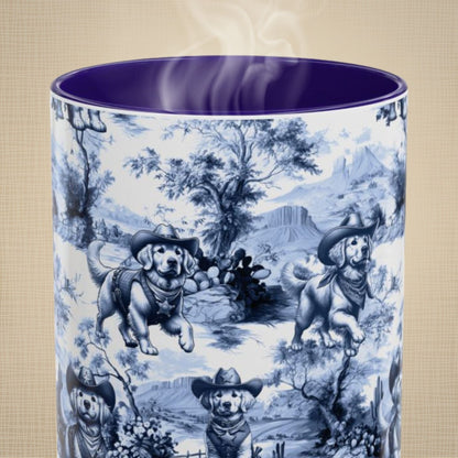 Golden Retriever Toile Mug - Western Cowboy
