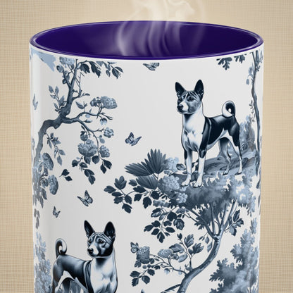 Basenji Mug - Toile Pattern