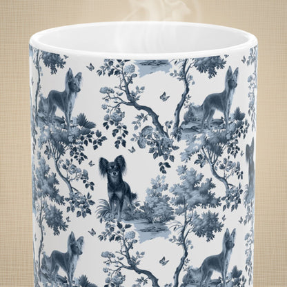 Russian Toy Mug - Blue Toile Pattern