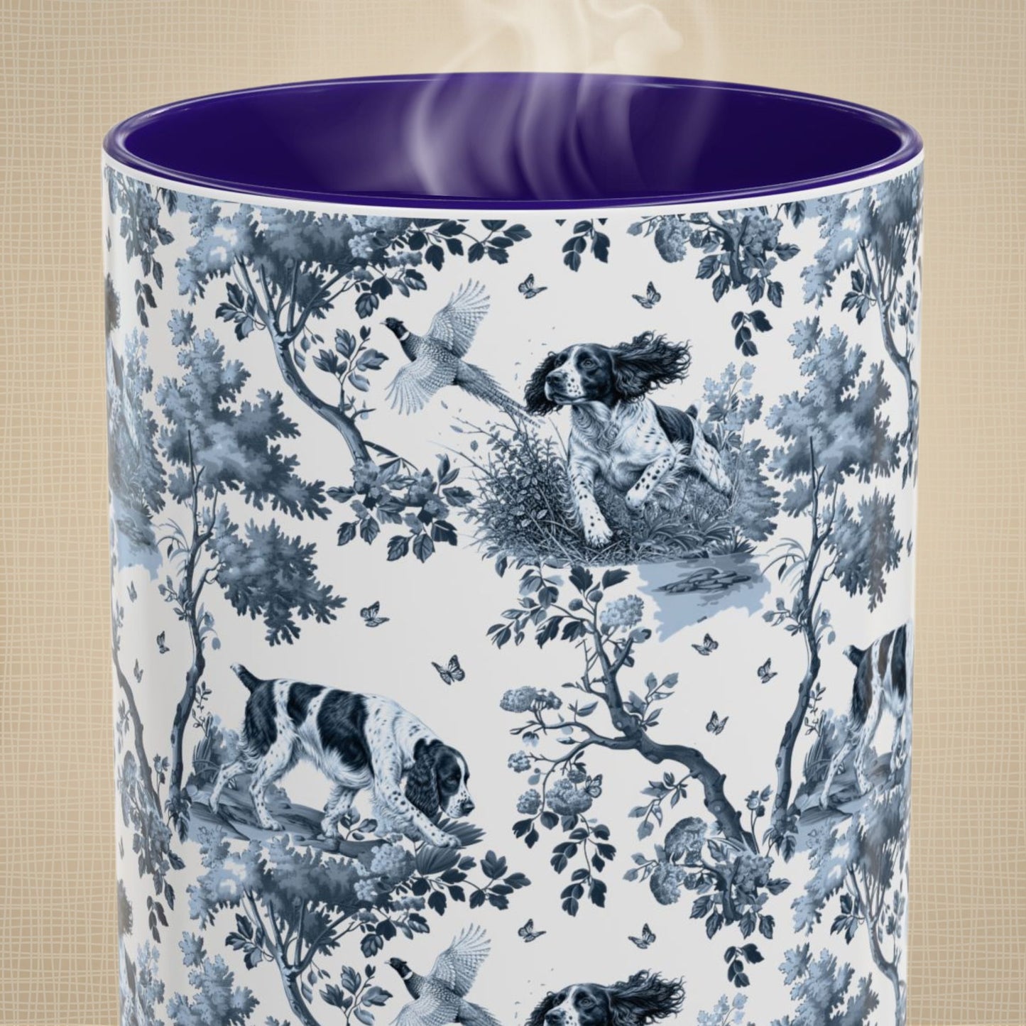 English Springer Spaniel Bird Dog Mug - Toile Pattern