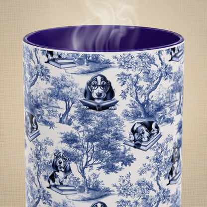 Basset Hound Toile Mug - Reading Books
