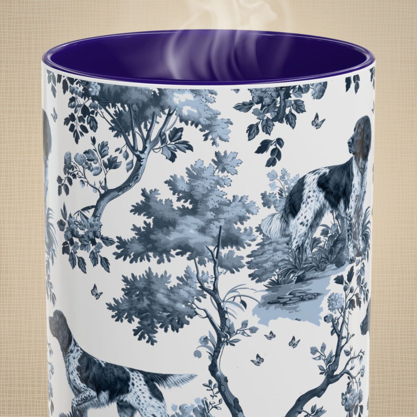 Large Munsterlander Mug - Toile Pattern