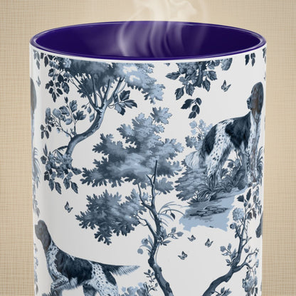 Large Munsterlander Mug - Toile Pattern