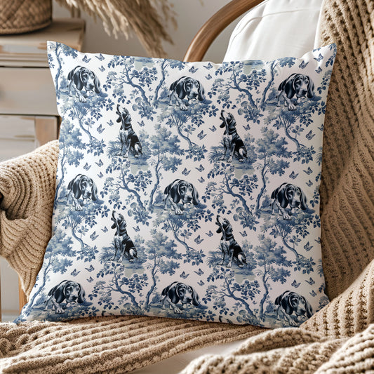 Coonhound Pillow Cover - Toile