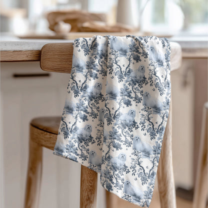 Coton de Tulear Cotton Tea Towels - Toile Pattern