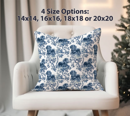 Dachshund Longhaired Pillow Cover - Toile