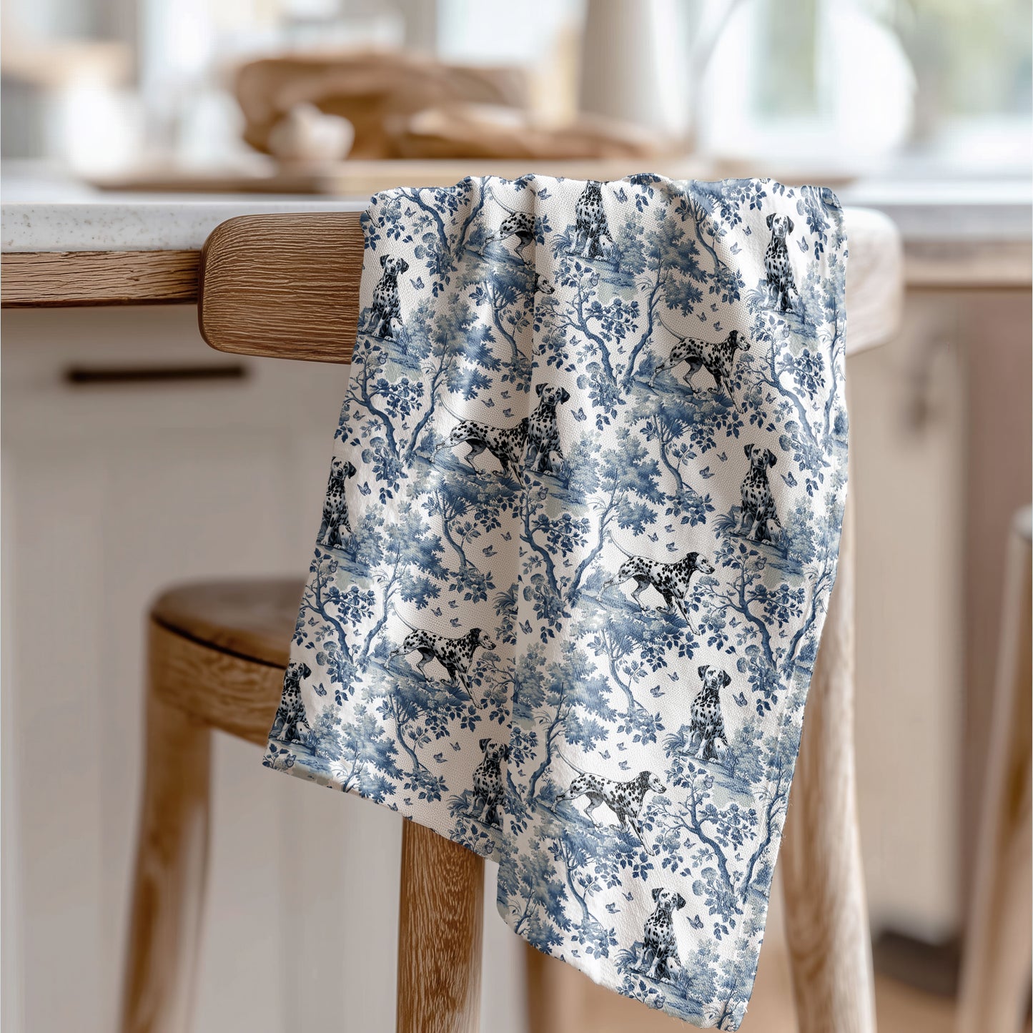 Dalmatian Cotton Tea Towels - Toile Pattern
