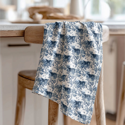 Dandie Dinmont Terrier Cotton Tea Towels - Toile Pattern