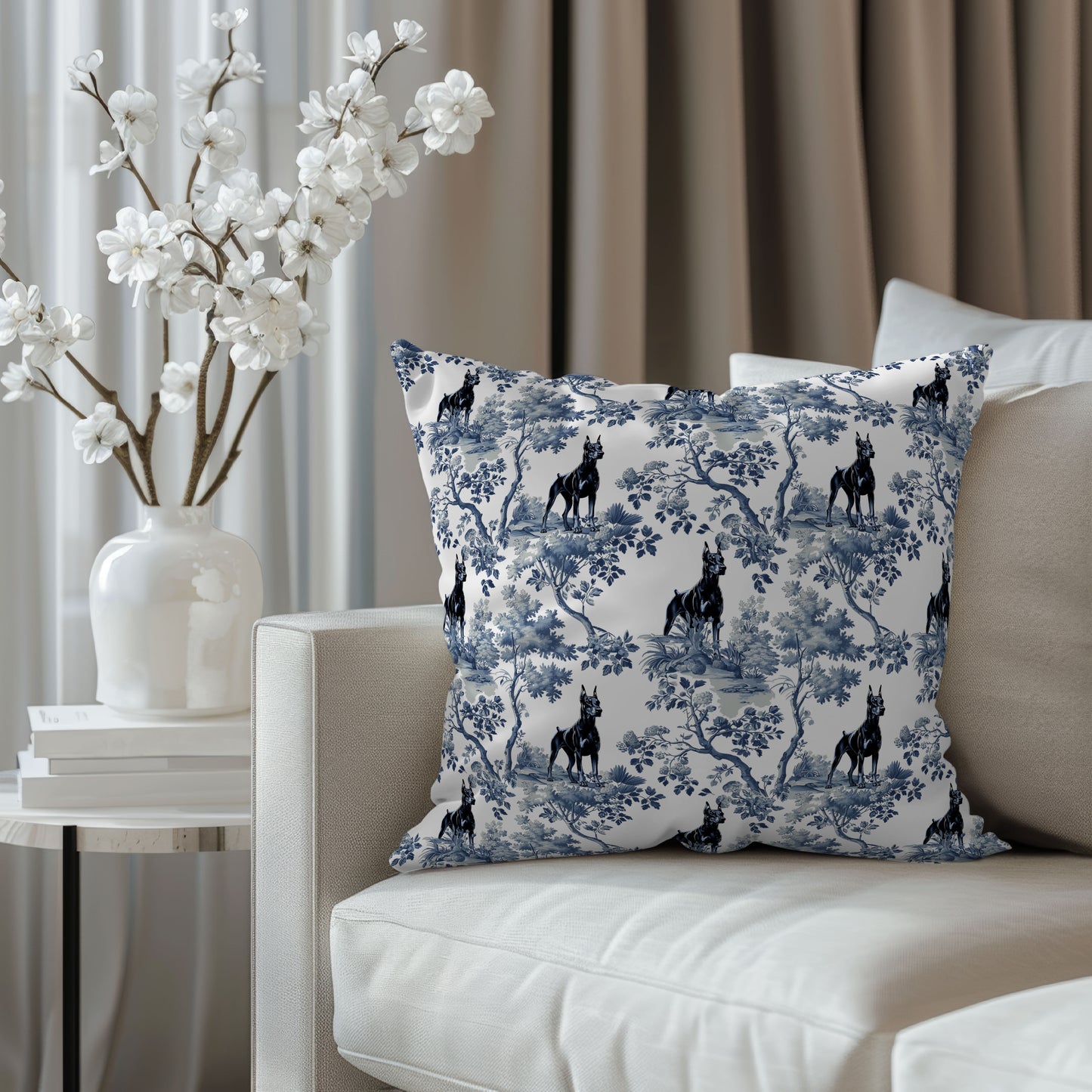 Doberman Pillow Cover - Toile