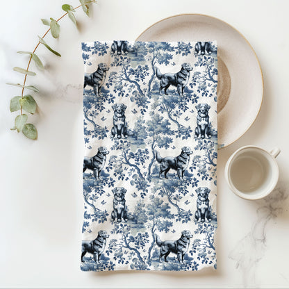 Nova Scotia Duck Tolling Dog Cotton Tea Towels - Toile Pattern
