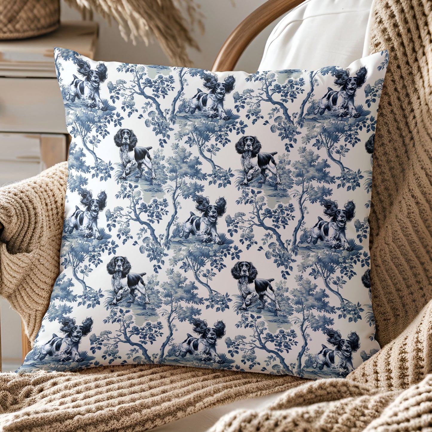 English Springer Spaniel Pillow Cover - Toile