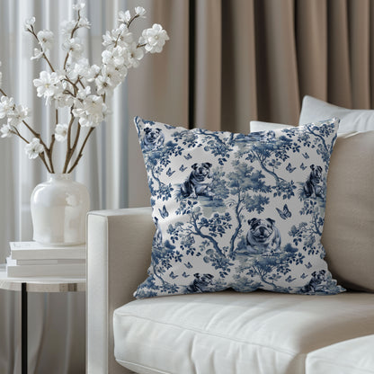 English Bulldog Pillow Cover - Toile