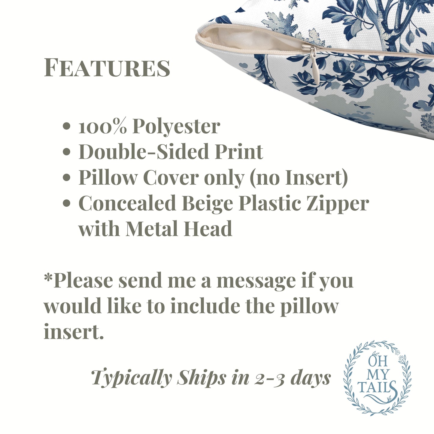 Boston Terrier Pillow Cover - Toile