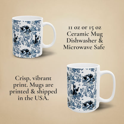 Tuxedo Cat Mug Toile