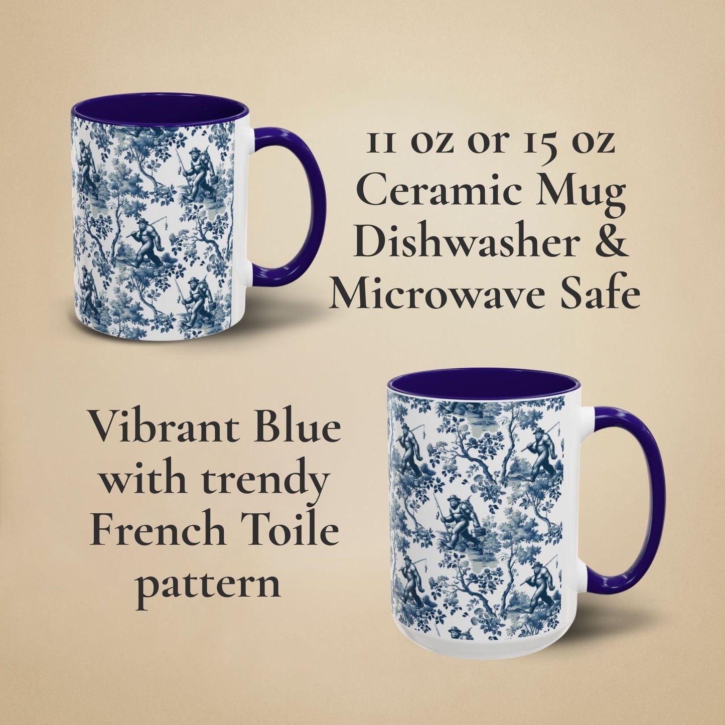 Bigfoot Fishing Mug - Toile